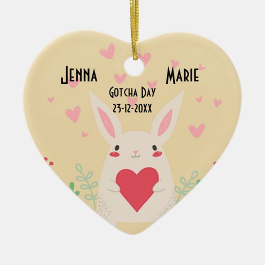 Editable Offizielle Gotcha-Adoption Keramik Ornament (Vorne)