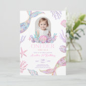 Editable Onethe Sea Mermaid Einladung (Stehend Vorderseite)