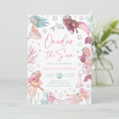 Editable Onethe Sea Mermaid Einladung (Stehend Vorderseite)