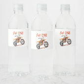 Editable Orange Dirt Bike Birthday Wasserflaschenetikett (Flaschen)