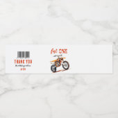 Editable Orange Dirt Bike Birthday Wasserflaschenetikett (Einzelnes Label)