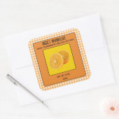 Editable Orange Marmalade Quadratischer Aufkleber (Umschlag)