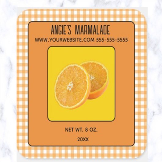 Editable Orange Marmalade Quadratischer Aufkleber