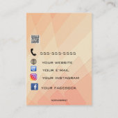 Editable Orange Peach Juwelry Holdings Cards Visitenkarte (Rückseite)