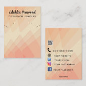 Editable Orange Peach Juwelry Holdings Cards Visitenkarte (Vorne/Hinten)
