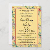 Editable Oriental Chinese Floral Pattern Einladung (Vorderseite)