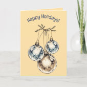Editable Ornaments and Greenery Christmas Holidays Karte (Vorderseite)