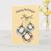 Editable Ornaments and Greenery Christmas Holidays Karte (Gelbe Blume)