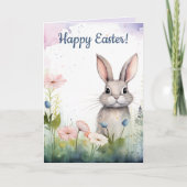 Editable Ostersonne und Blume Ostern Karte (Vorderseite)