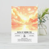 Editable Outerspace Celestial Digital Birthday Einladung (Stehend Vorderseite)