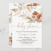 Editable Pampas Grass Baby Dusche Einladung (Vorne/Hinten)