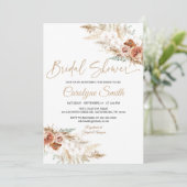 Editable Pampas Grass Bridal Dusche Einladung (Stehend Vorderseite)