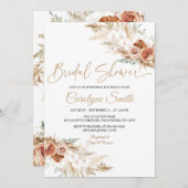 Editable Pampas Grass Bridal Dusche Einladung (Vorne/Hinten)