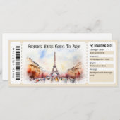 Editable Paris Flugzeug Boarding Pass Ticket Einladung (Vorne/Hinten)