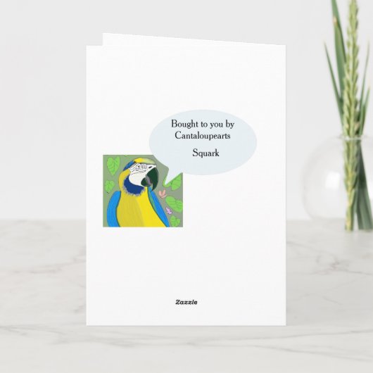 Editable Parrot Vatertag Karte (Rückseite)