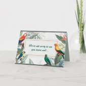 Editable Parrots Farewell Ansammlung Karte (Vorderseite)