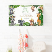Editable Party Animals Jungle Birthday Banner (Insitu)