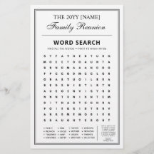 Editable Party Games, Family Wiedersehen Word Game