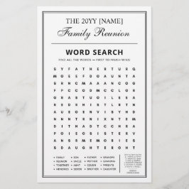 Editable Party Games, Family Wiedersehen Word Game Flyer