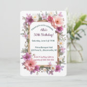 Editable Pastel Flowers and Leaves Frame Einladung (Stehend Vorderseite)