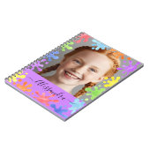 Editable Pastel Splash Custom Photo Frame  Notizblock (Linke Seite)
