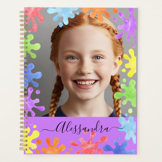 Editable Pastel Splash Custom Photo Frame Planer (Vorderseite)