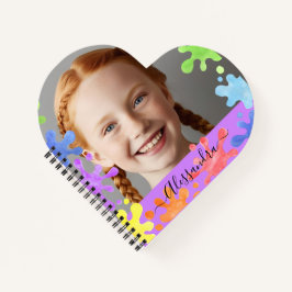 Editable Pastel Splash cute Custom Photo Frame Notizblock