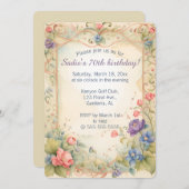 Editable Pastel Trellis Reben und Rose Einladung (Vorne/Hinten)