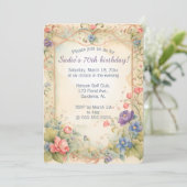 Editable Pastel Trellis Reben und Rose Einladung (Stehend Vorderseite)