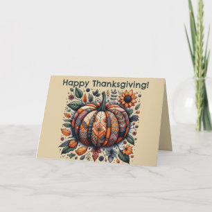 Editable Patchwork Pumpkin Erntedank Karte