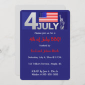 Editable Patriotic 4. Juli Feier Einladung (Vorne/Hinten)