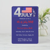 Editable Patriotic 4. Juli Feier Einladung (Stehend Vorderseite)