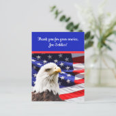 Editable Patriotic Eagle Flag Vielen Dank Postkarte (Stehend Vorderseite)