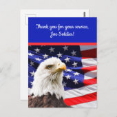 Editable Patriotic Eagle Flag Vielen Dank Postkarte (Vorne/Hinten)