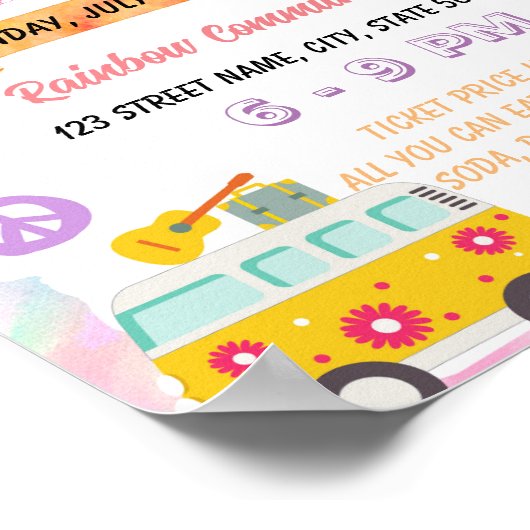 Editable Peace Liebe Teach Flyer Poster (Ecke)