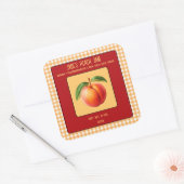 Editable Peach Jam Quadratischer Aufkleber (Umschlag)