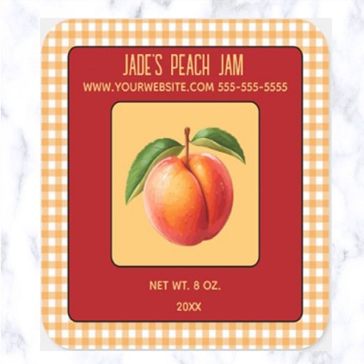 Editable Peach Jam Quadratischer Aufkleber