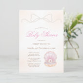 Editable Pearl Invitation Einladung (Stehend Vorderseite)