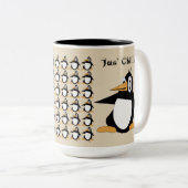Editable Percius die Penguin-Kaffee-Tasse Zweifarbige Tasse (VorderseiteRechts)