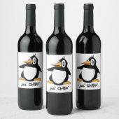 Editable Percius The Pinguin Weine Labels Weinetikett (Flaschen)