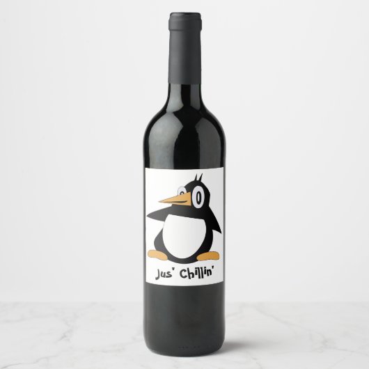 Editable Percius The Pinguin Weine Labels Weinetikett (Vorderseite)