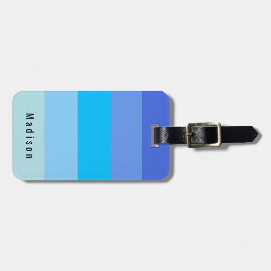 Editable Personal ☀️ 🍋 Bright Blue Spring Hues Gepäckanhänger (Vorderseite horizontal)