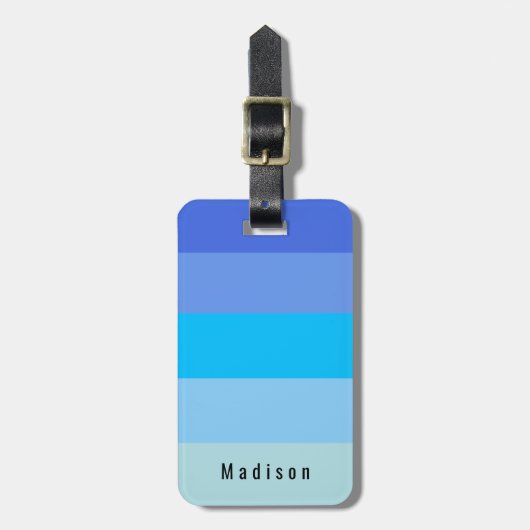 Editable Personal ☀️ 🍋 Bright Blue Spring Hues Gepäckanhänger (Vorderseite vertikal)