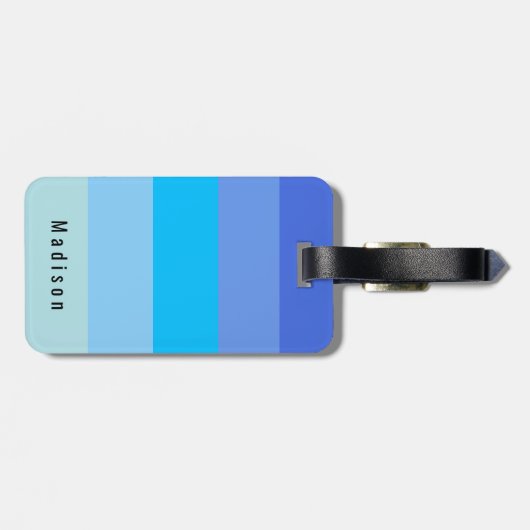 Editable Personal ☀️ 🍋 Bright Blue Spring Hues Gepäckanhänger (Rückseite horizontal)