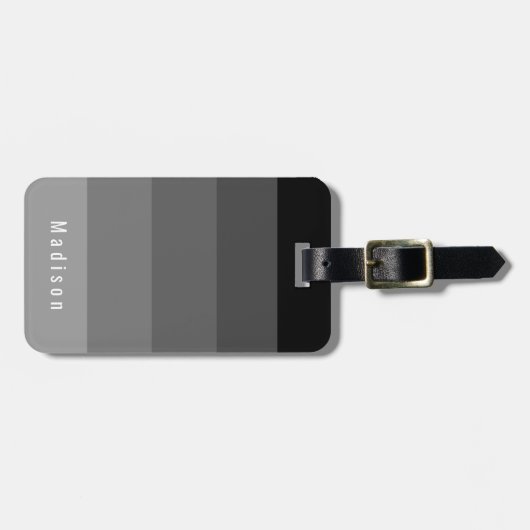 Editable Personal Gothic Black Gray Hues Gepäckanhänger (Vorderseite horizontal)