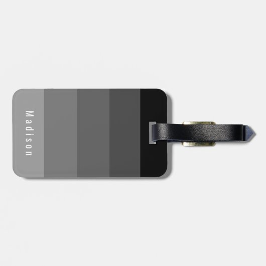 Editable Personal Gothic Black Gray Hues Gepäckanhänger (Rückseite horizontal)