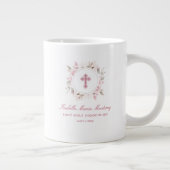 Editable Personalisiert First Communityrosa Floral Jumbo-Tasse (Rechts)