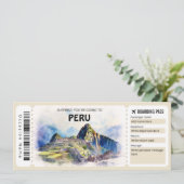 Editable Peru Flugzeug Boarding Pass Einladung (Stehend Vorderseite)