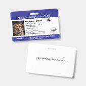 Editable Pet ID Card ,Navy White Service Dog Logo Ausweis (Front & Back)