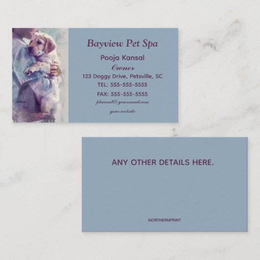 Editable Pet Wellness-Center Visitenkarte (Vorne/Hinten)